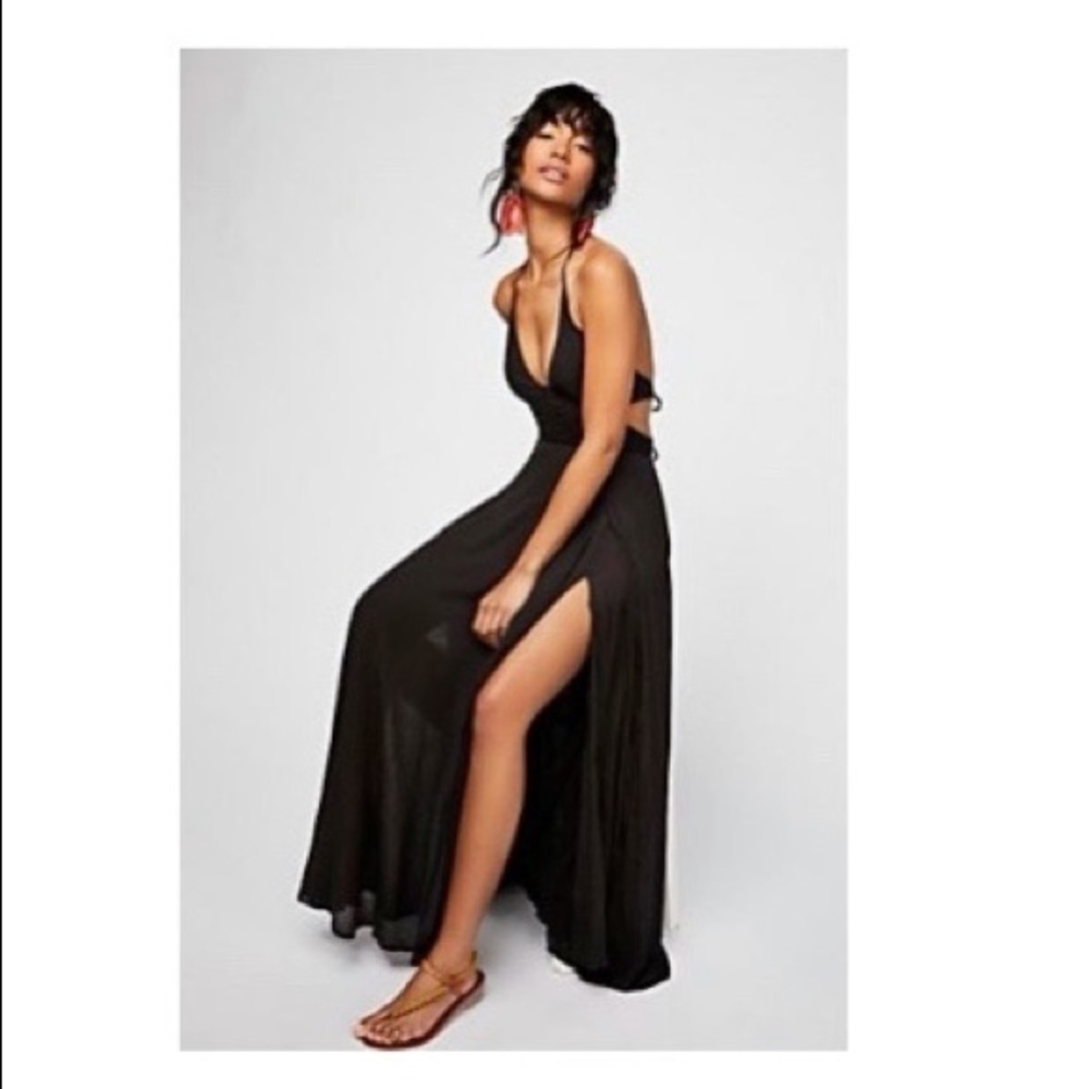 Black Free People Lille Maxi Dress